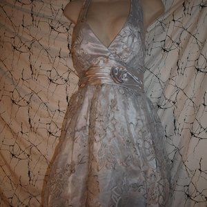 Short Silver DRESS SIZE 9 BY LOVE TEASE USED